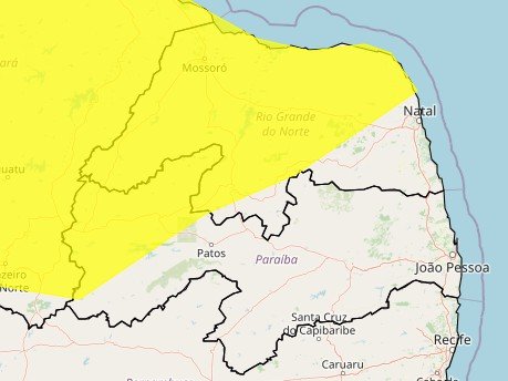 Chuvas intensas com ventos de até 60 km/h devem atingir mais de 50 cidades da Paraíba nesta terça-feira, diz Inmet