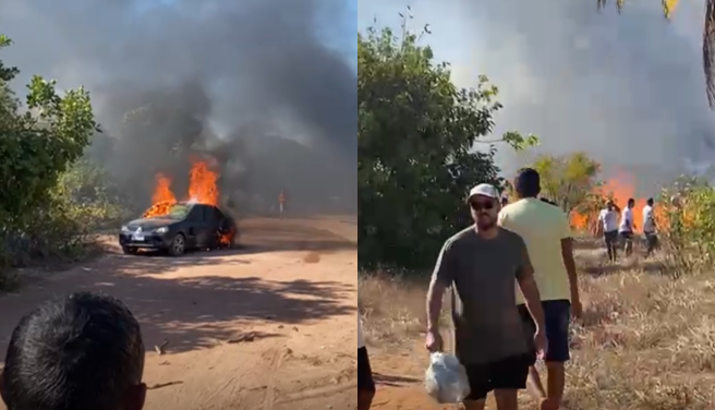 Incêndio atinge mais de dez carros em Barra de Mamanguape