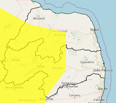 Umidade do ar pode chegar a 20% em mais de 100 cidades da Paraíba neste sábado