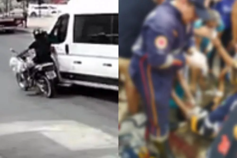 Colisão entre moto e van deixa motociclista gravemente ferido no bairro do Jatobá, em Patos