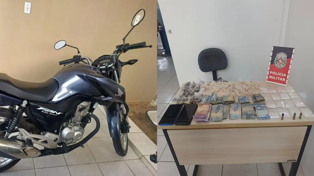ROTAM apreende grande quantidade de drogas e recupera moto roubada no bairro Liberdade, em Patos