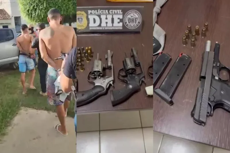 DHE prende dois suspeitos de homicídios em Patos e apreende arsenal com arma de uso restrito
